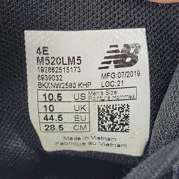 New Balance 520 Comfort Ride Shoes Mens Size 10.5 Extra Wide Sneakers M520LM5 - Picture 6 of 12